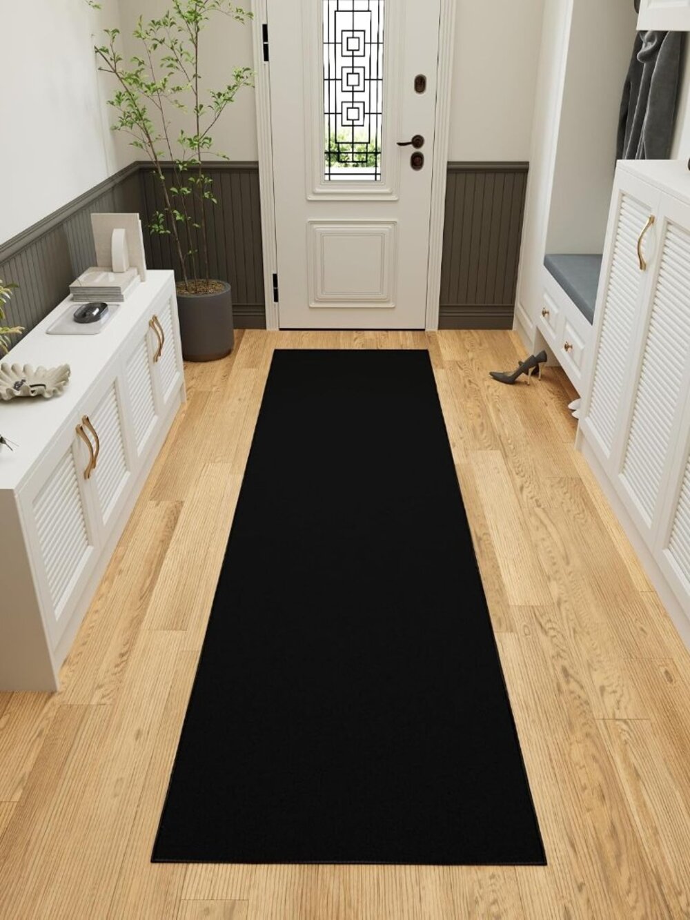 3x10 Hallway Runner Rug – Non-Slip Kitchen Rugs | Solid Entryway Rug Runner Ultr - Picture 10 of 13